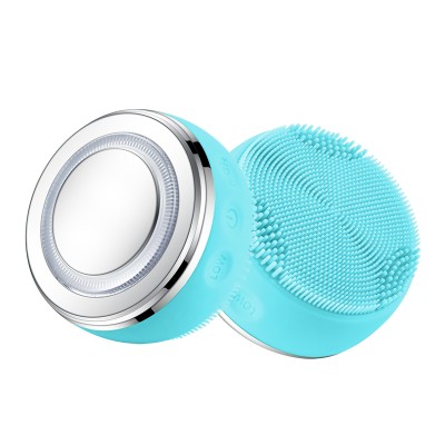 Portable waterproof IPX7  USB wireless charging silicon ultrasonic face cleaner facial cleansing brush